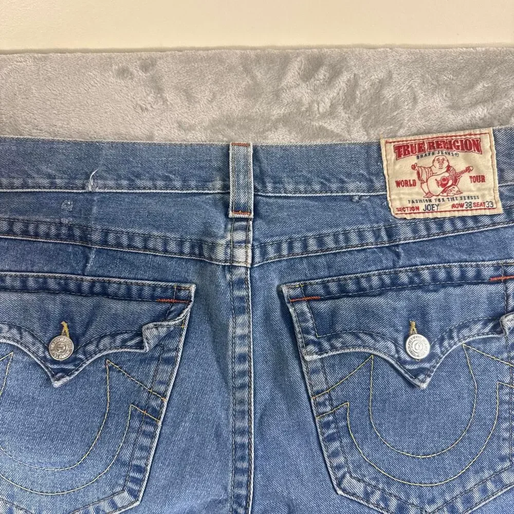 Vintage True Religion Joey World Tour Jeans Men’s 38 Blue Flare Y2K Made USA